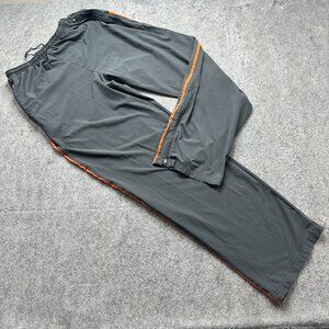 Nike Running Track Pants Men XL Gray Orange Ankle Zip 33" Stretch Ankle Zip